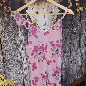 Floral Pink Sleeveless Dress